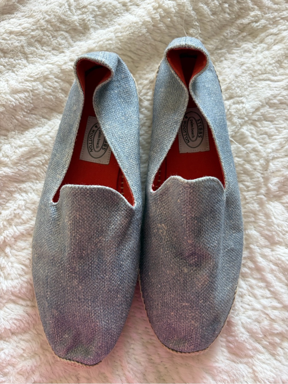 Stubbs and Wootton slip-On Women's Casual espadrille Loafers in Light Blue